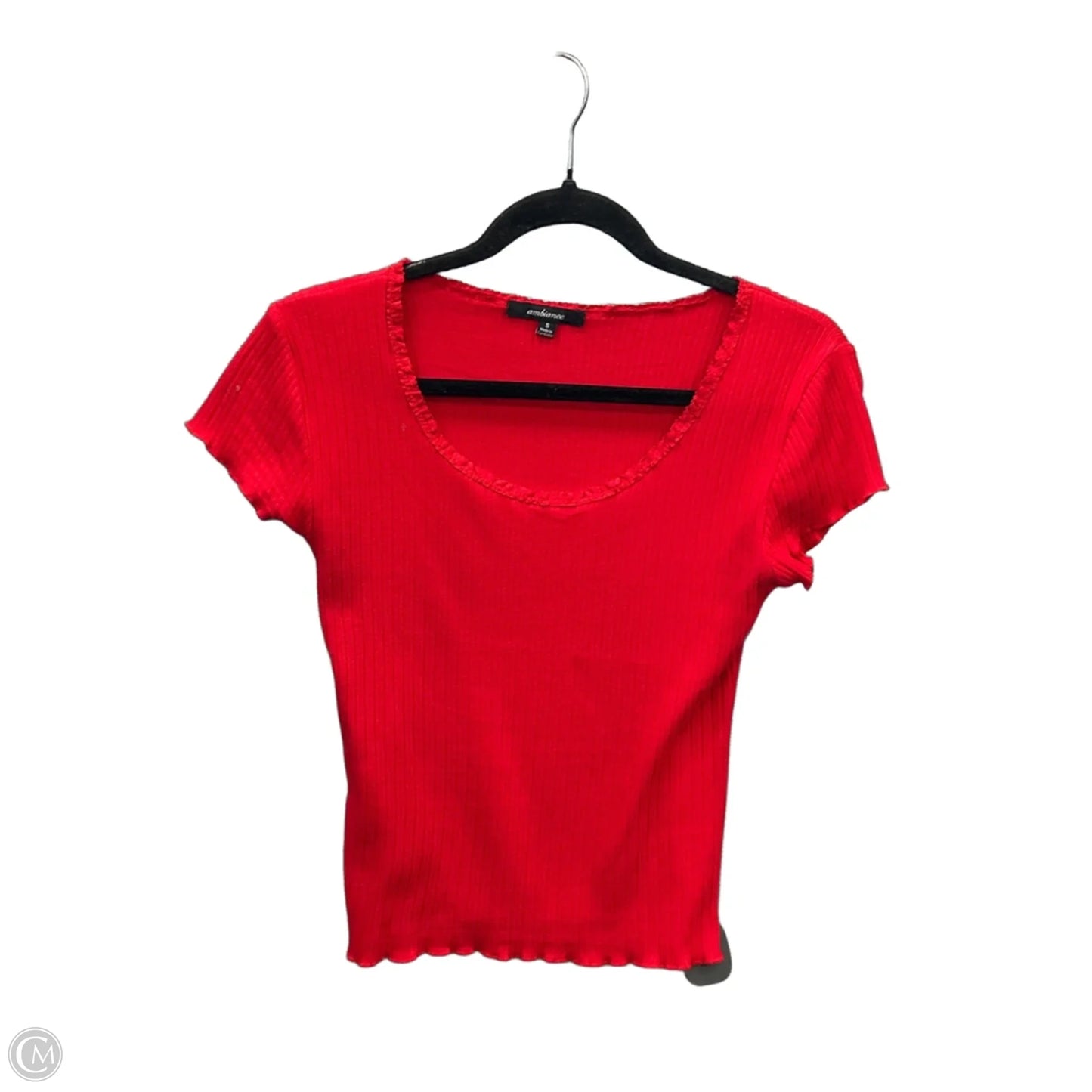 Top Short Sleeve By Ambiance Apparel In Red, Size: S