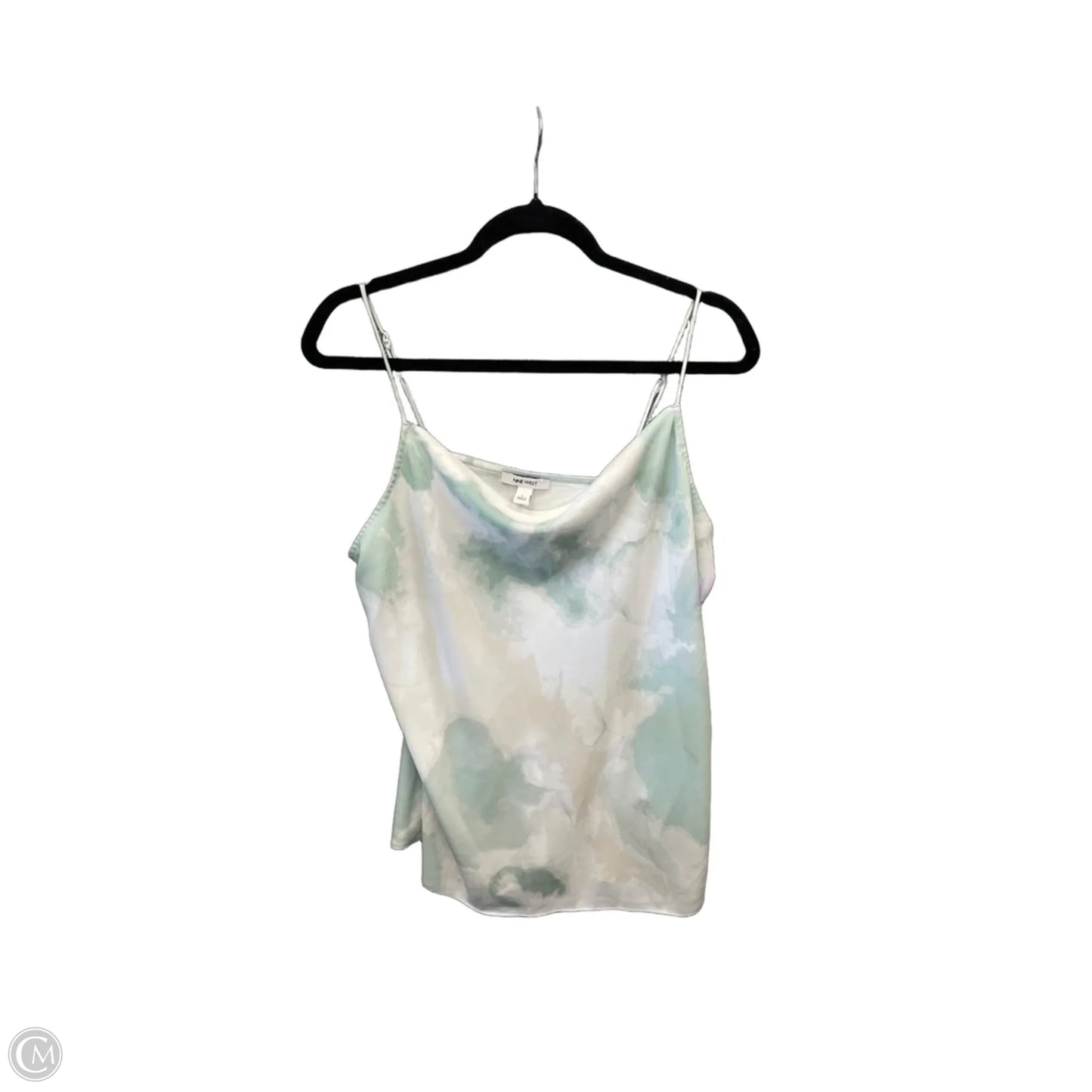 Top Sleeveless By Nine West Apparel In Green & White, Size: L