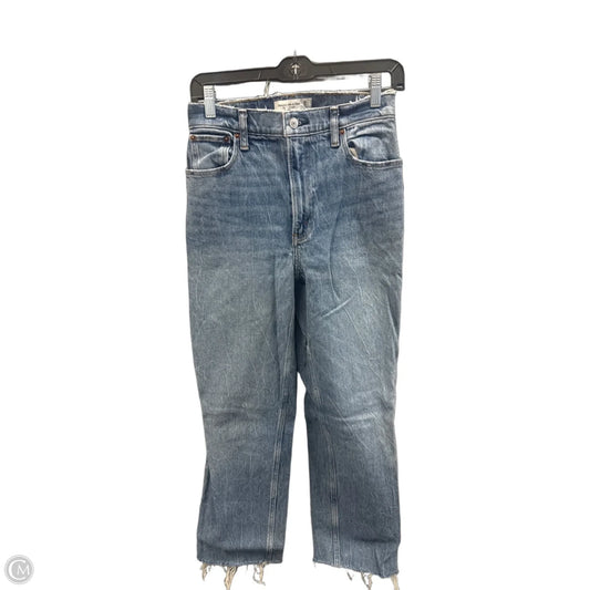 Jeans Straight By Abercrombie And Fitch In Blue Denim, Size: 0