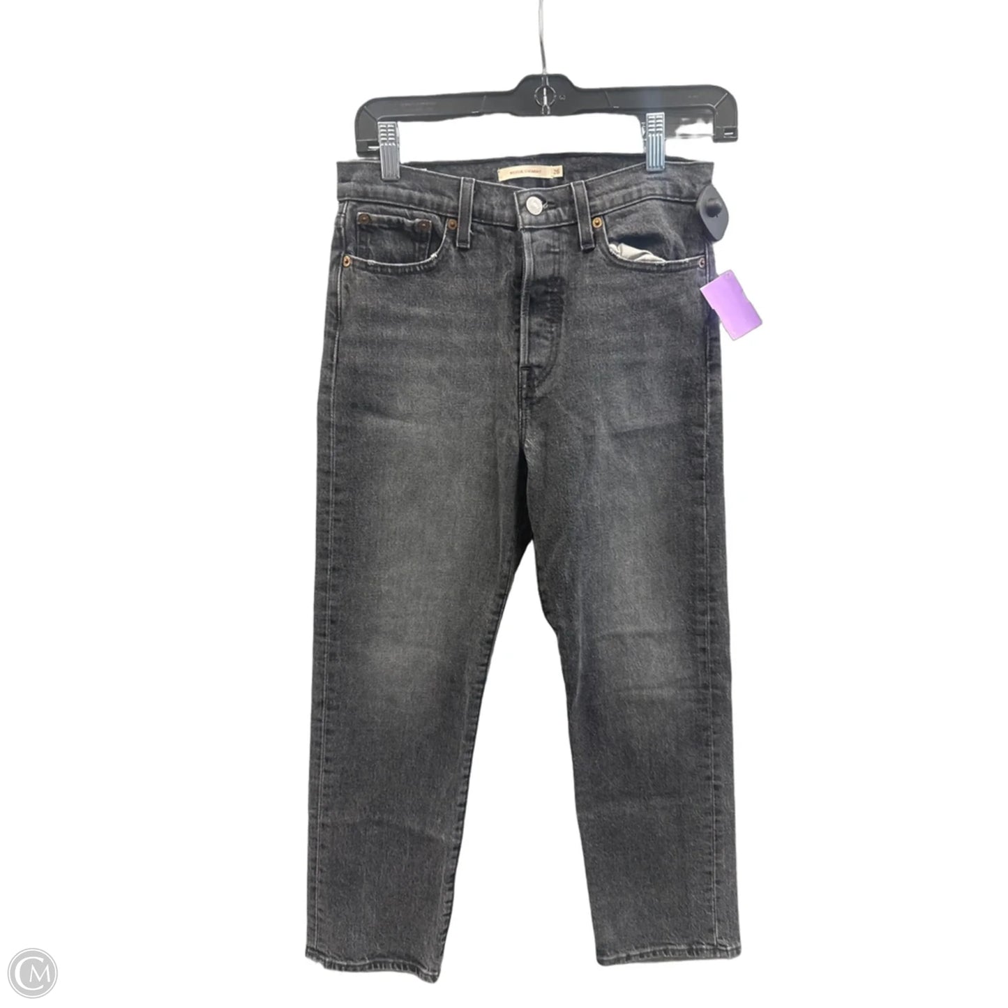 Jeans Straight By Levis In Black Denim, Size: 2