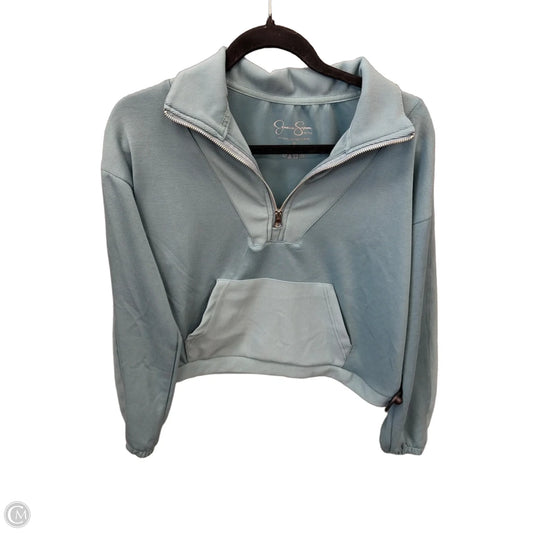 Athletic Top Long Sleeve Collar By Jessica Simpson In Teal, Size: M