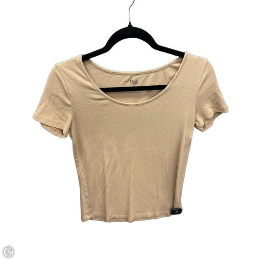 Top Short Sleeve By Falls Creek In Tan, Size: S