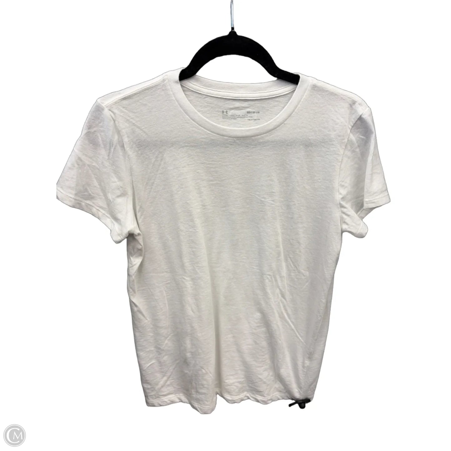 Athletic Top Short Sleeve By Under Armour In White, Size: M