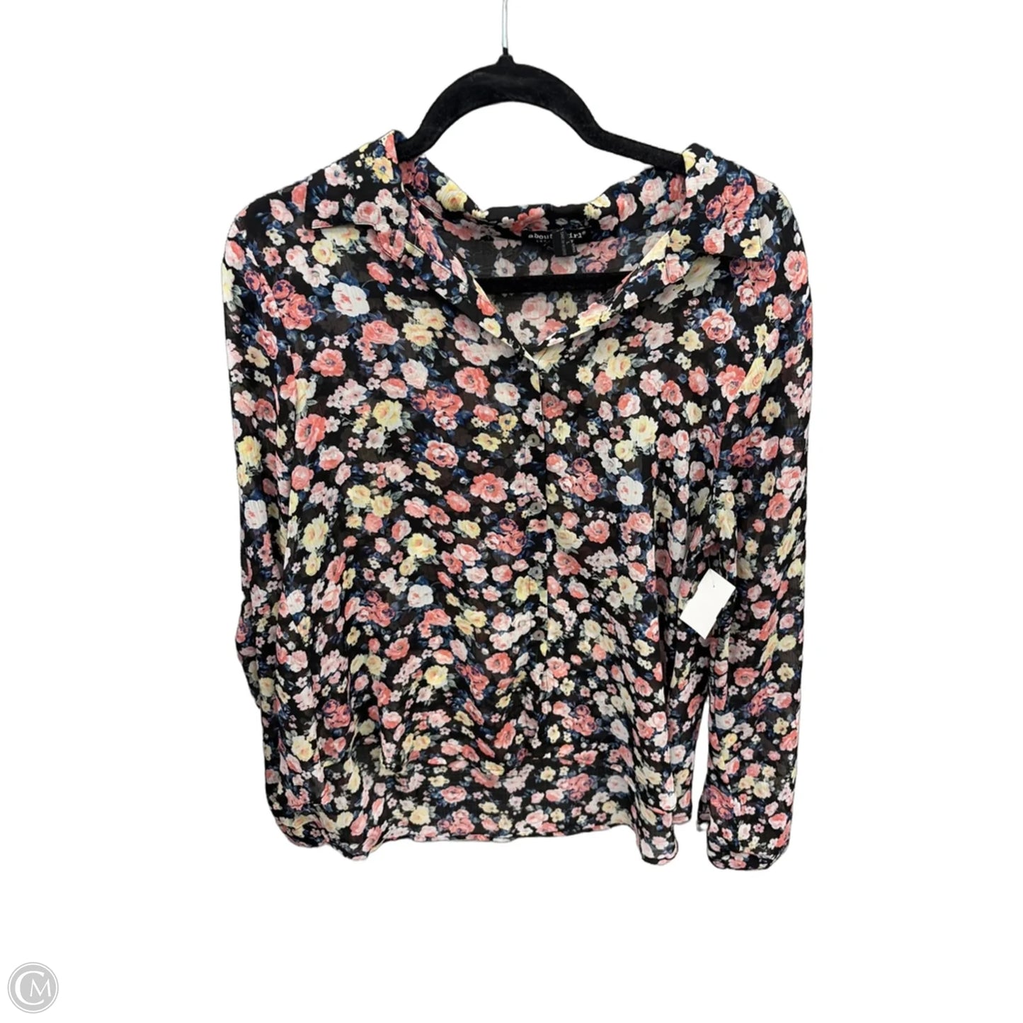 Top Long Sleeve By About A Girl In Floral Print, Size: L