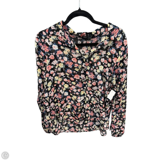 Top Long Sleeve By About A Girl In Floral Print, Size: L