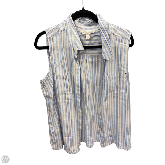 Tunic Sleeveless By Dana Buchman In Blue & White, Size: Xl