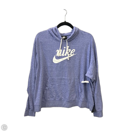 Athletic Top Long Sleeve Hoodie By Nike Apparel In Purple, Size: 2x