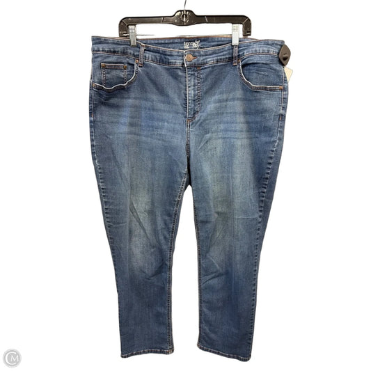 Jeans Straight By Terra & Sky In Blue Denim, Size: 20