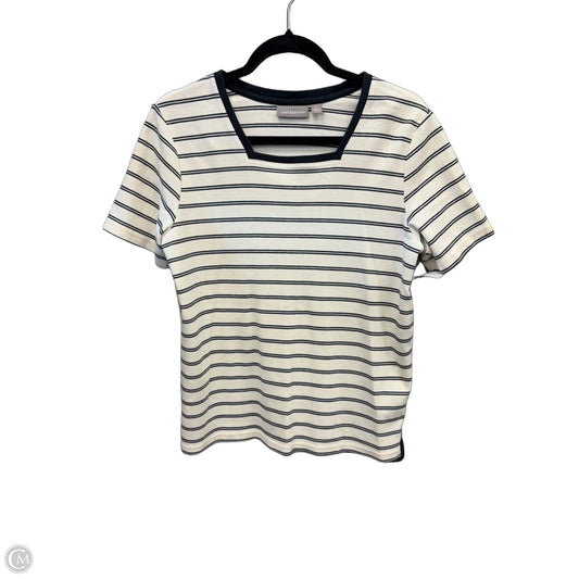 Top Short Sleeve By Croft And Barrow In Striped Pattern, Size: L