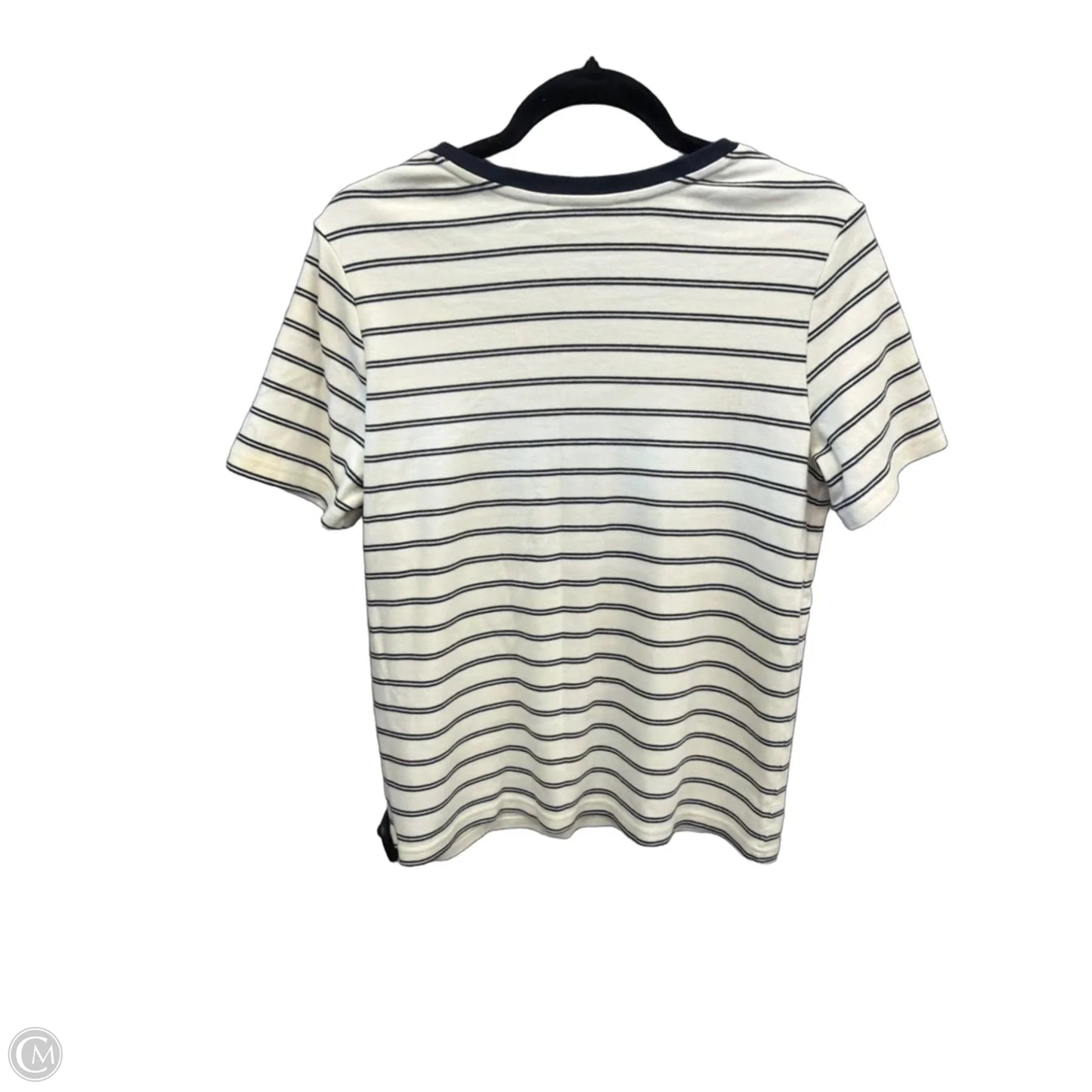 Top Short Sleeve By Croft And Barrow In Striped Pattern, Size: L