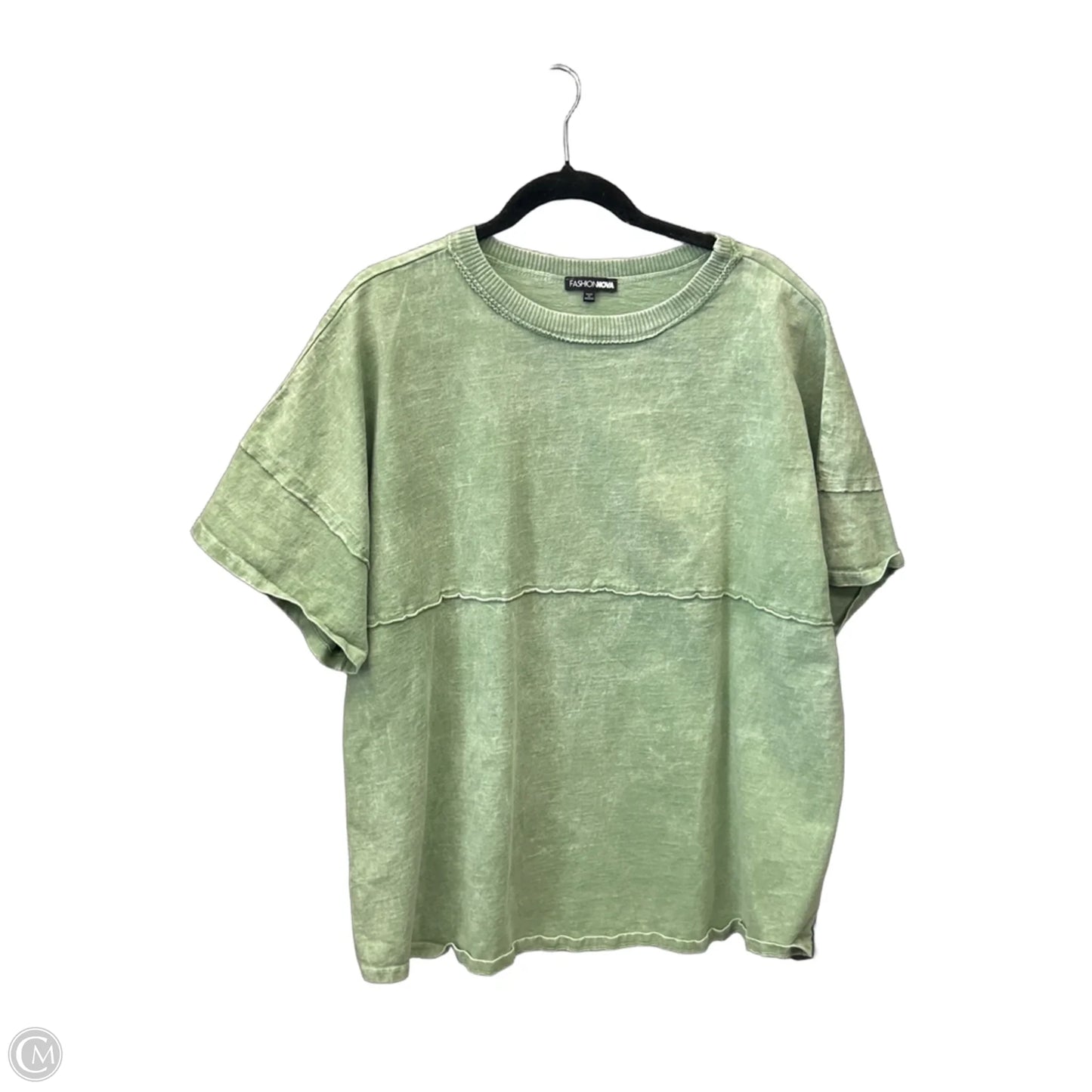 Top Short Sleeve By Fashion Nova In Green, Size: 1x