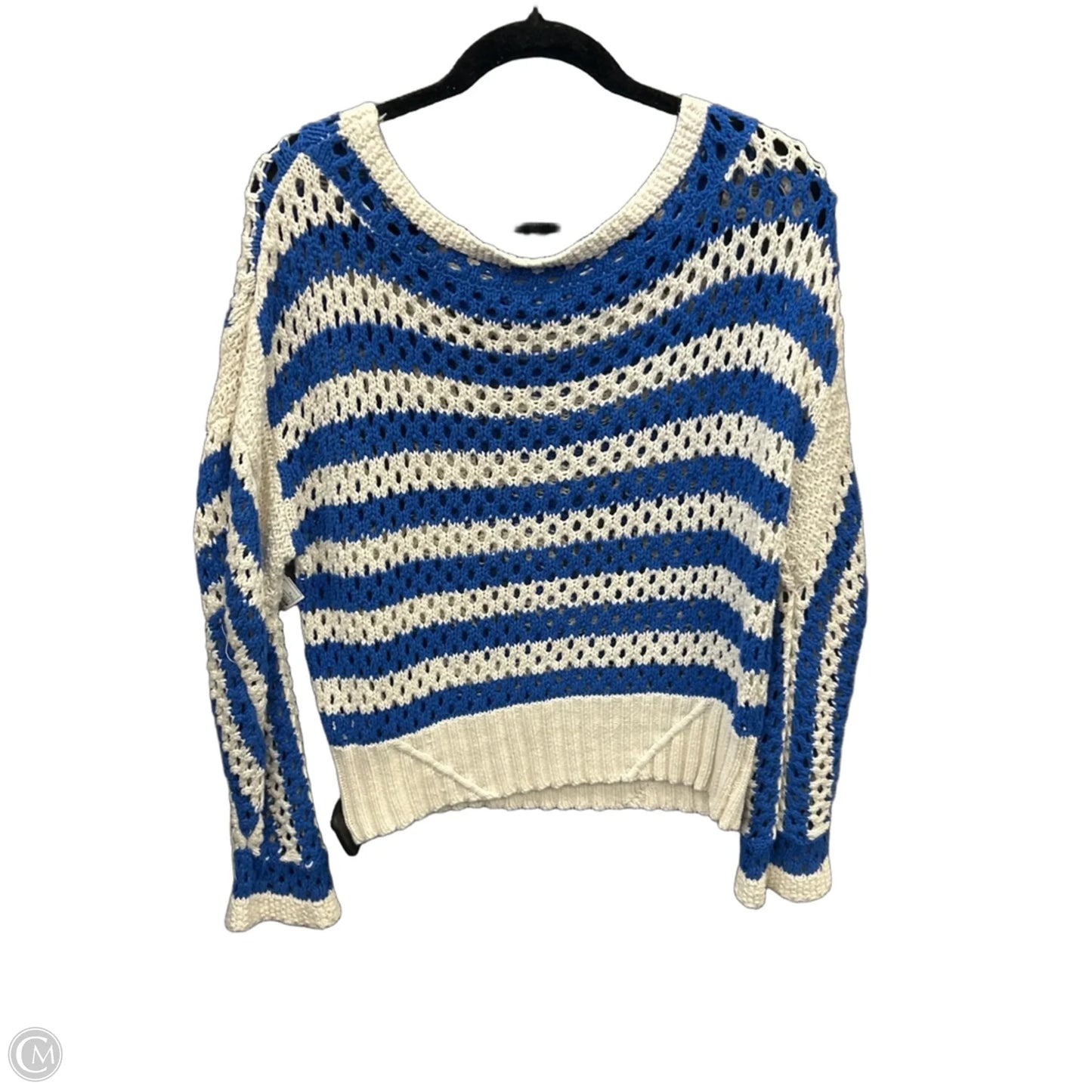 Sweater By Fate In Blue & Cream, Size: L