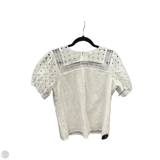 Top Short Sleeve By Loft In White, Size: Mp