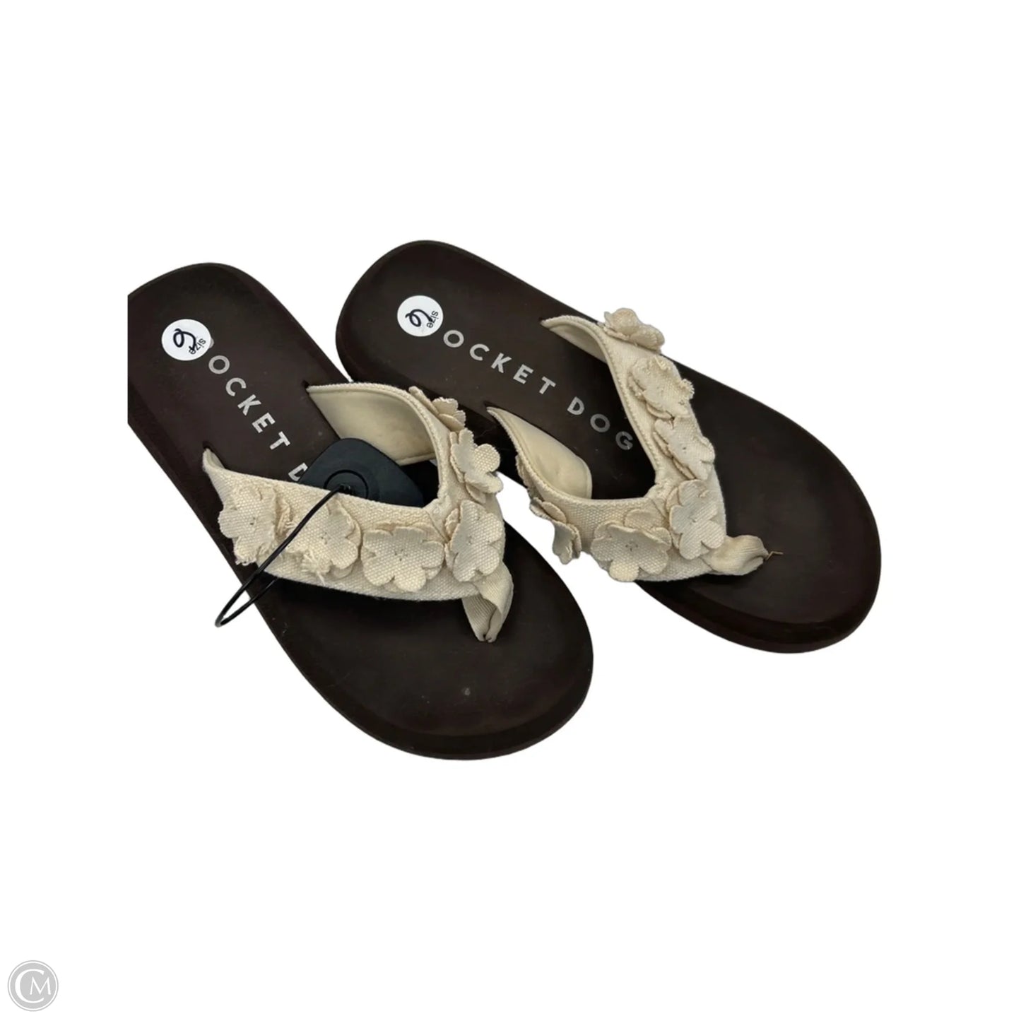 Sandals Flip Flops By Rocket Dogs In Brown & Cream, Size: 6