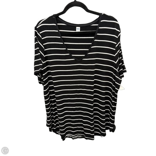 Top Short Sleeve Basic By Old Navy In Striped Pattern, Size: Xxl
