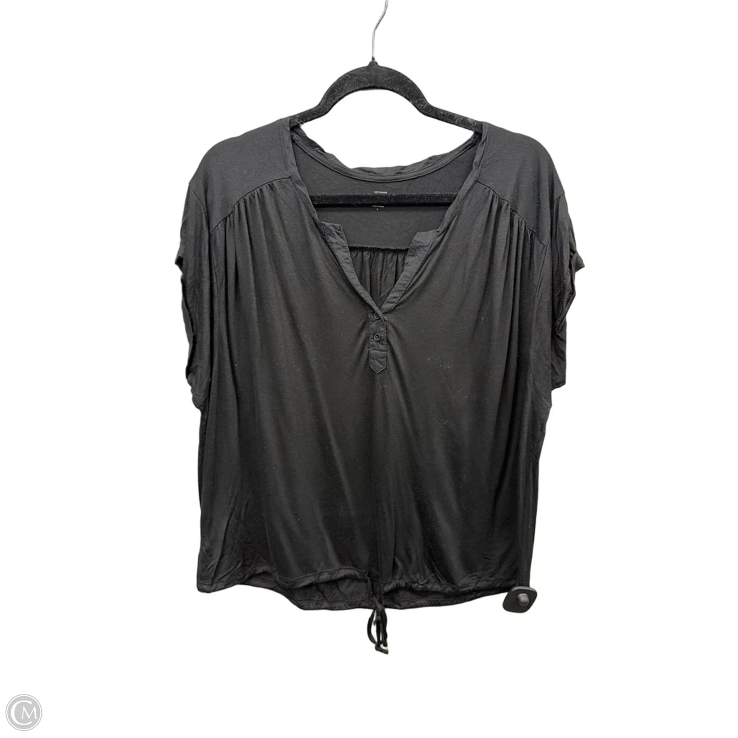 Top Short Sleeve By Loft In Black, Size: L