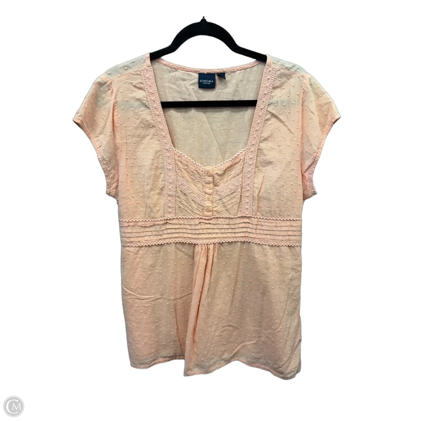 Top Short Sleeve By Sonoma In Coral, Size: Xl