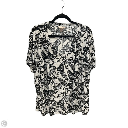 Top Short Sleeve By White Stag In Black & Grey, Size: 3x