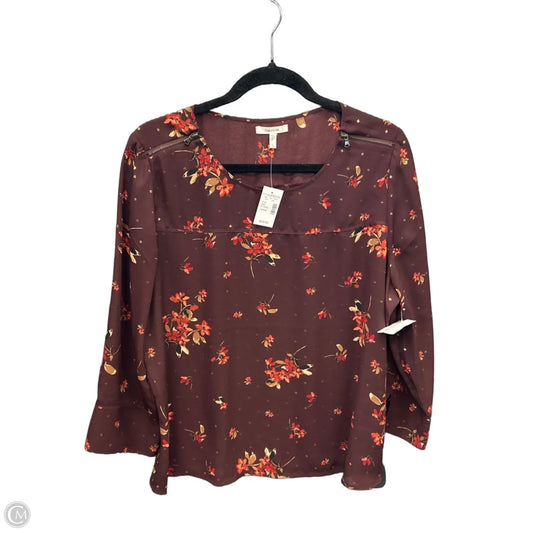 Top Long Sleeve By Maurices In Red, Size: L