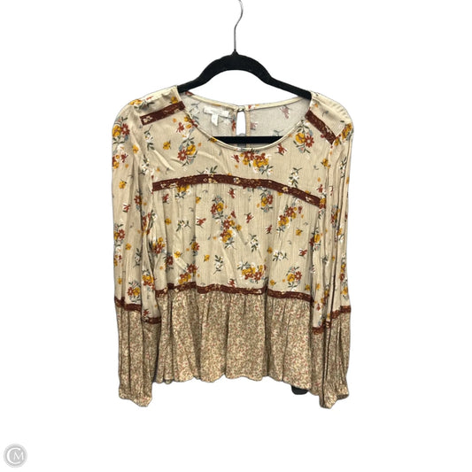 Top Long Sleeve By Maurices In Cream, Size: L