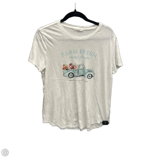 Top Short Sleeve By Maurices In White, Size: L