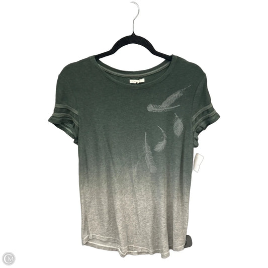 Top Short Sleeve By Maurices In Green & Grey, Size: M