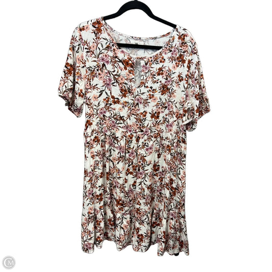 Dress Casual Midi By Maurices In Brown & White, Size: L