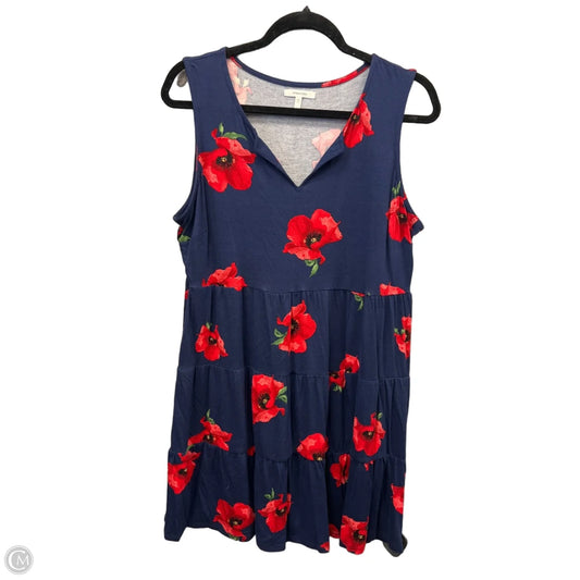 Dress Casual Midi By Maurices In Blue & Red, Size: L