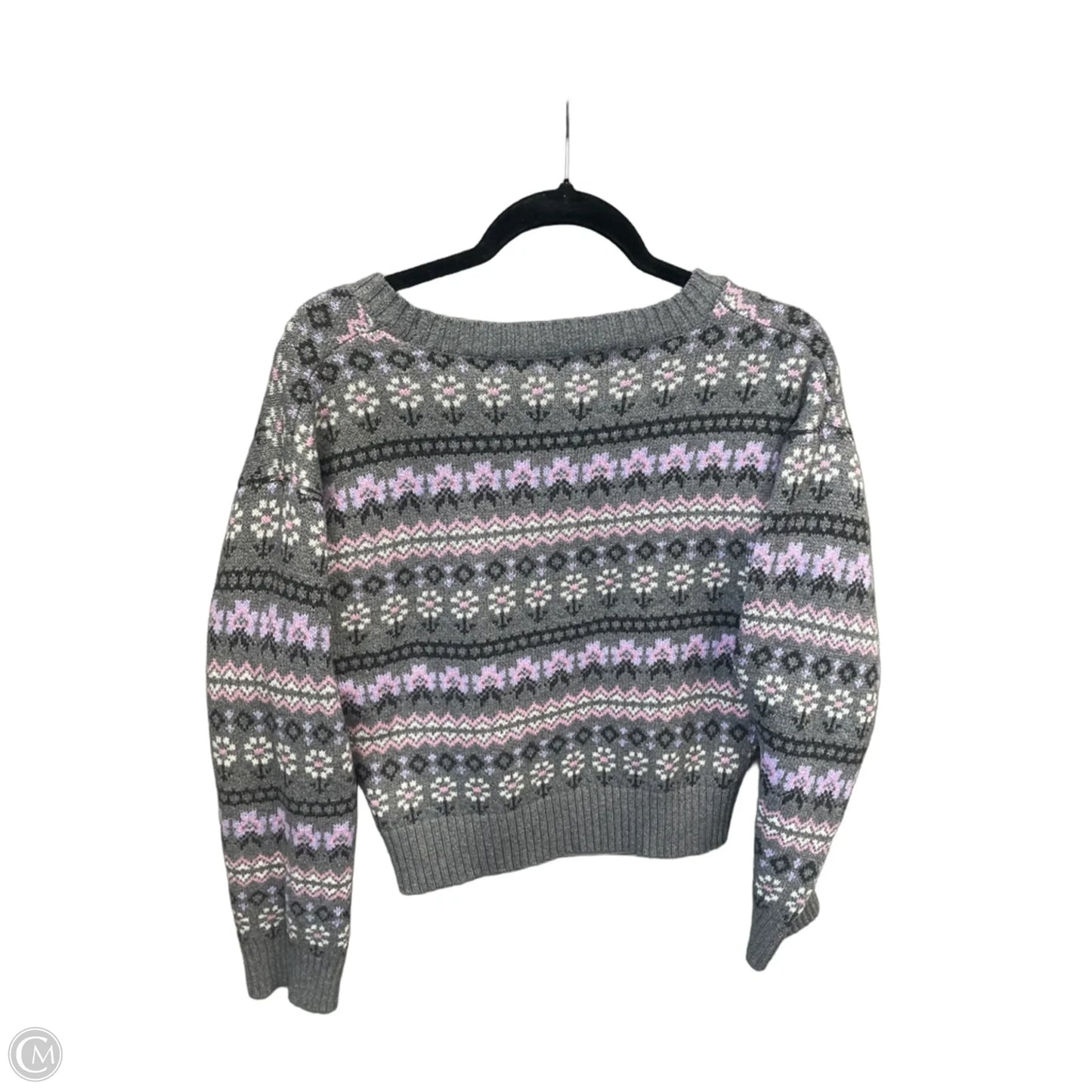 Sweater By Clothes Mentor In Grey, Size: L