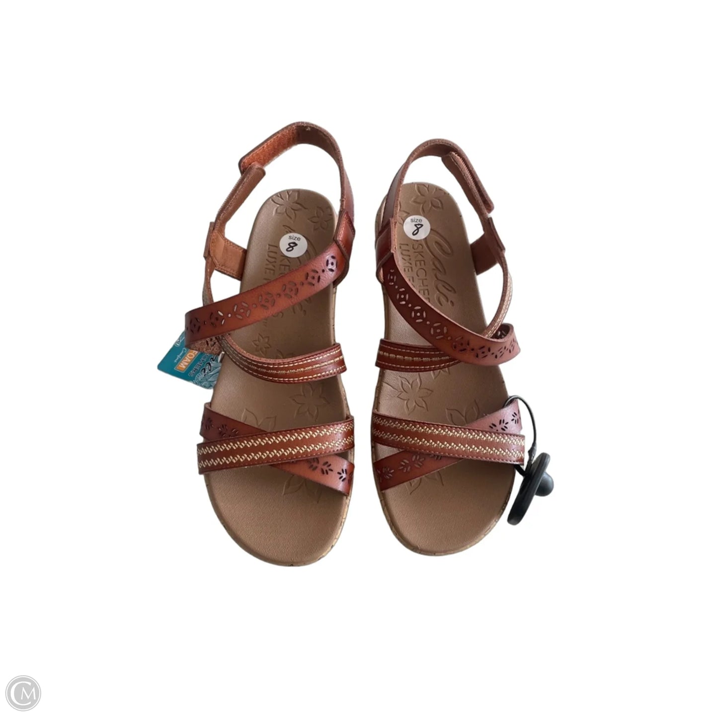 Sandals Heels Wedge By Skechers In Brown, Size: 8