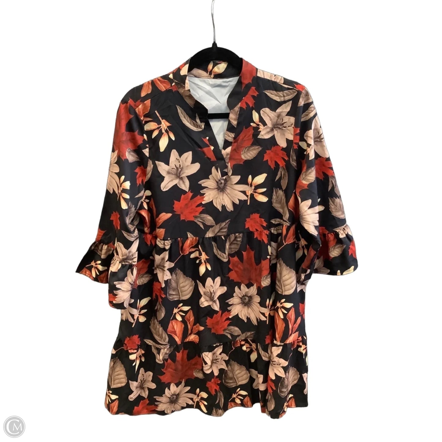 Dress Casual Midi By Emery Rose In Black & Brown, Size: Xl