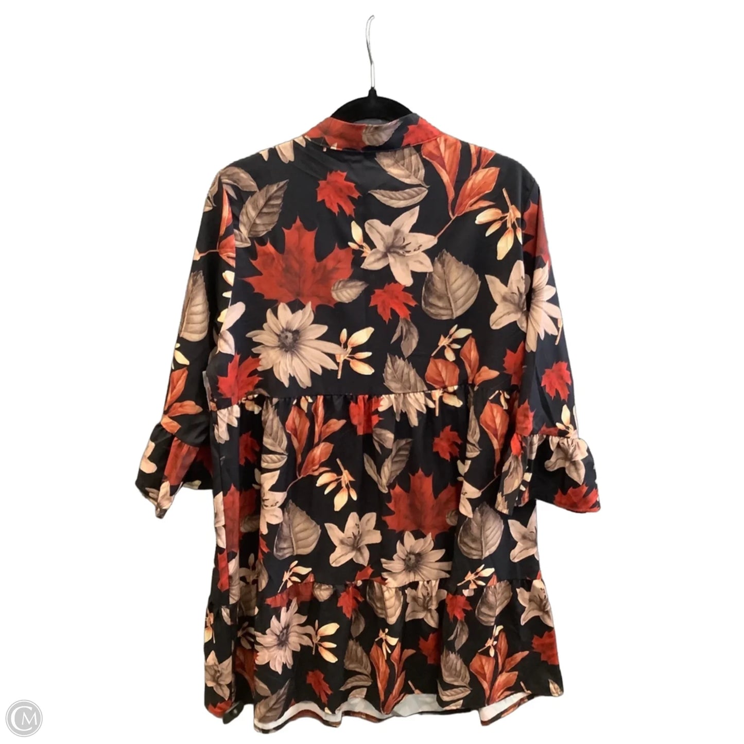 Dress Casual Midi By Emery Rose In Black & Brown, Size: Xl