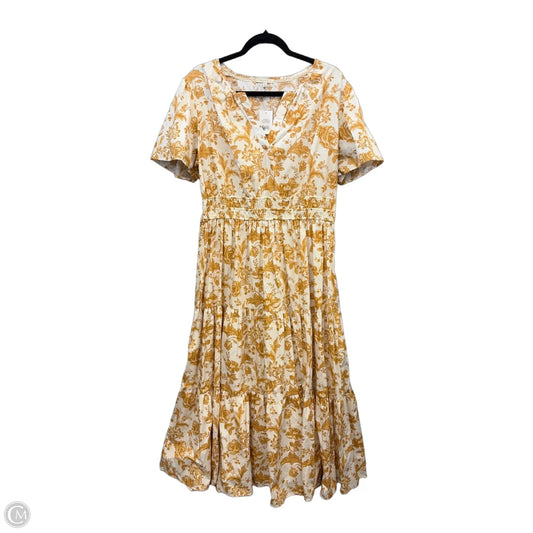 Dress Casual Maxi By Clothes Mentor In White & Yellow, Size: Xl