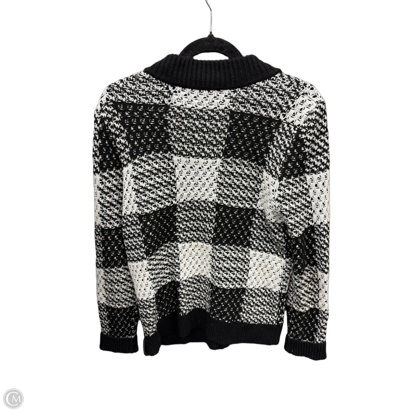 Sweater Cardigan By Christopher And Banks In Black & White, Size: M