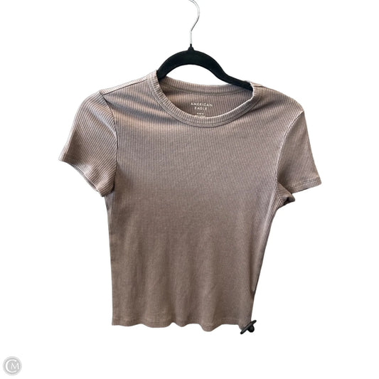Top Short Sleeve By American Eagle In Brown, Size: M