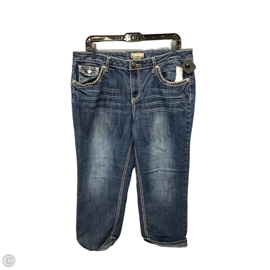 Jeans Cropped By Earl Jean In Blue Denim, Size: 14
