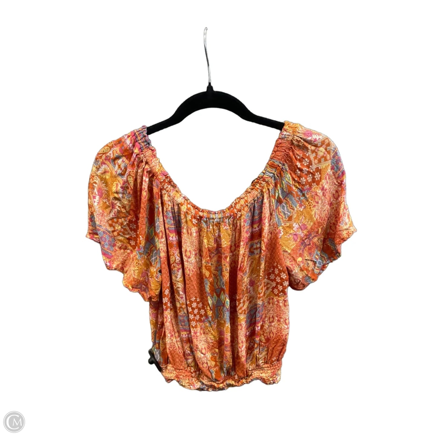 Top Short Sleeve By Christian Siriano In Orange, Size: Xl