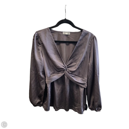 Blouse Long Sleeve By Pleione In Purple, Size: S