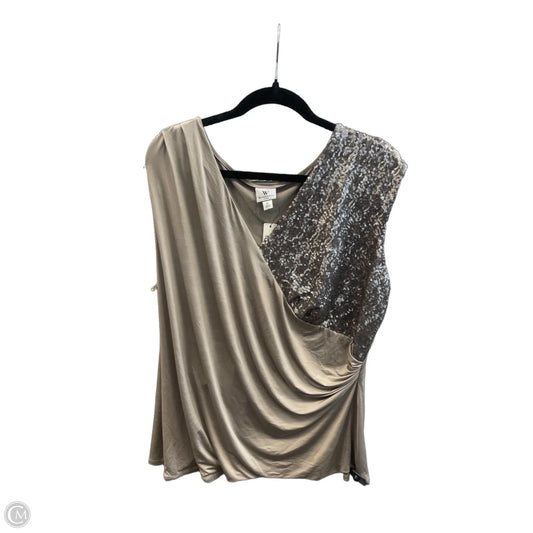 Top Short Sleeve By Worthington In Silver, Size: 2x