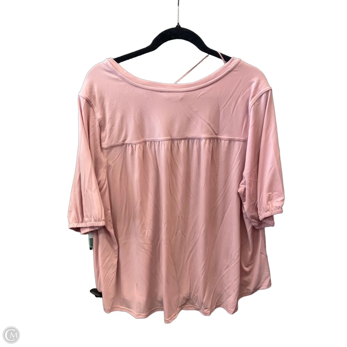 Top Long Sleeve By Terra & Sky In Pink, Size: 1x