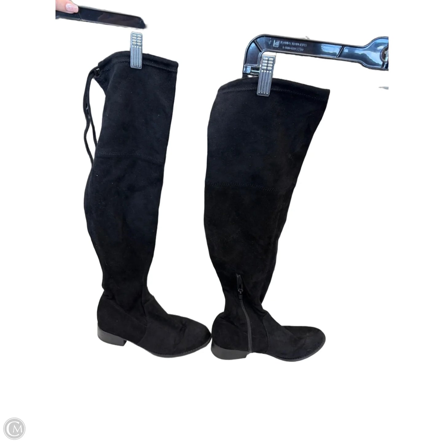 Boots Over-the-knee Flats By Clothes Mentor In Black, Size: 6.5