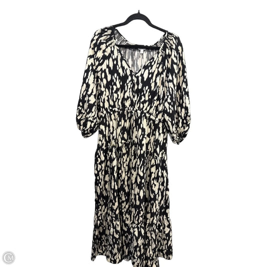 Dress Casual Midi By Time And Tru In Black & Cream, Size: L