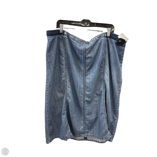 Skirt Midi By Cj Banks In Blue Denim, Size: 22