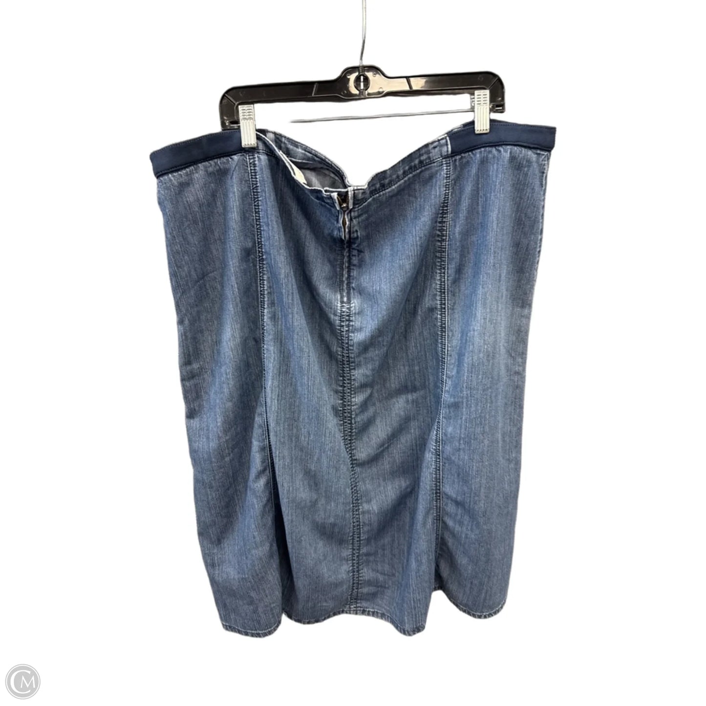 Skirt Midi By Cj Banks In Blue Denim, Size: 22