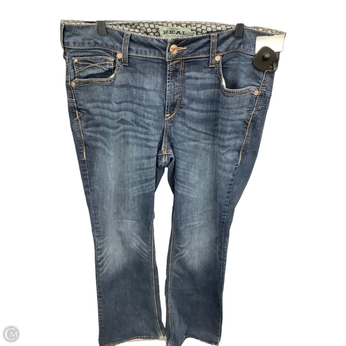 Jeans Boot Cut By Ariat In Blue Denim, Size: 16