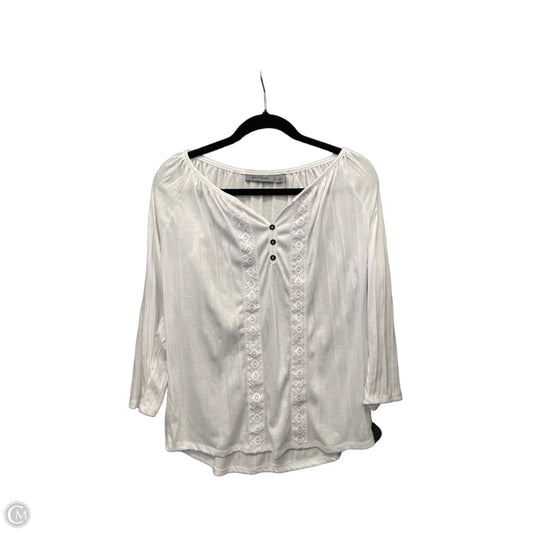 Top Long Sleeve By Jason Maxwell In White, Size: S