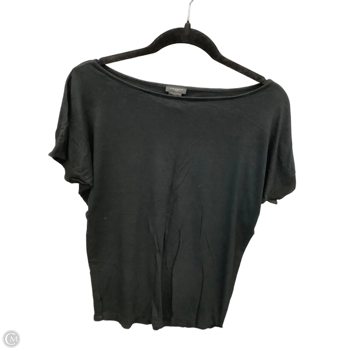 Top Short Sleeve By Ann Taylor In Black, Size: M