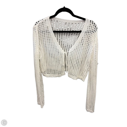 Cardigan By Clothes Mentor In White, Size: L