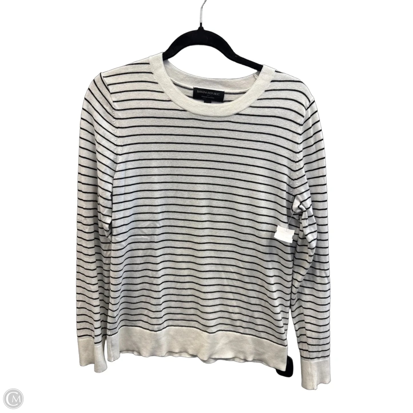Top Long Sleeve By Banana Republic In Striped Pattern, Size: M
