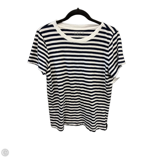 Top Short Sleeve By Loft In Striped Pattern, Size: M